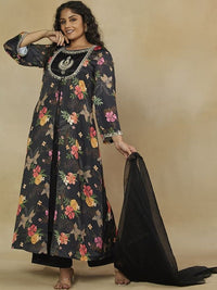 Mamicha Floral Print Satin Maxi Dress