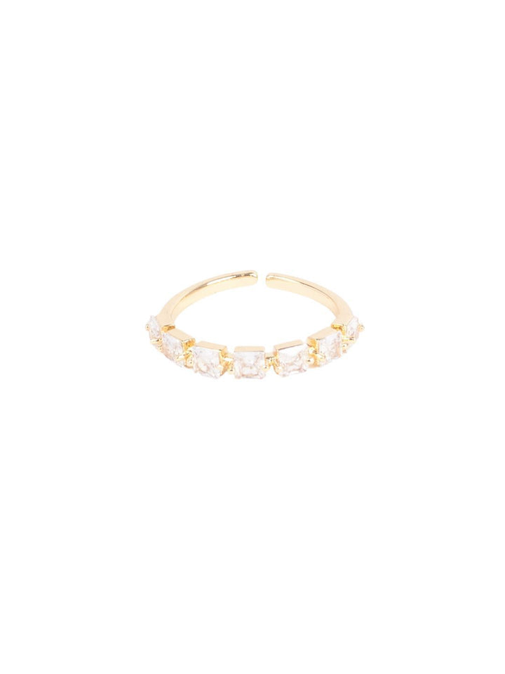 SALTY Gold Artificial-Stone Studded Ring For Women & Girls