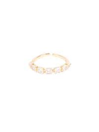 SALTY Gold Artificial-Stone Studded Ring For Women & Girls