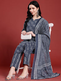 Anouk Bandhani Printed Pure Cotton Kurta with Trousers & Dupatta
