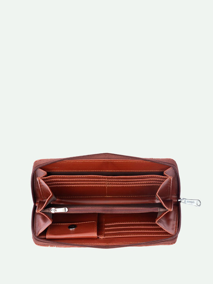 ZOUK Women Royal Indian Peacock Motif Arika Zipper Wallet