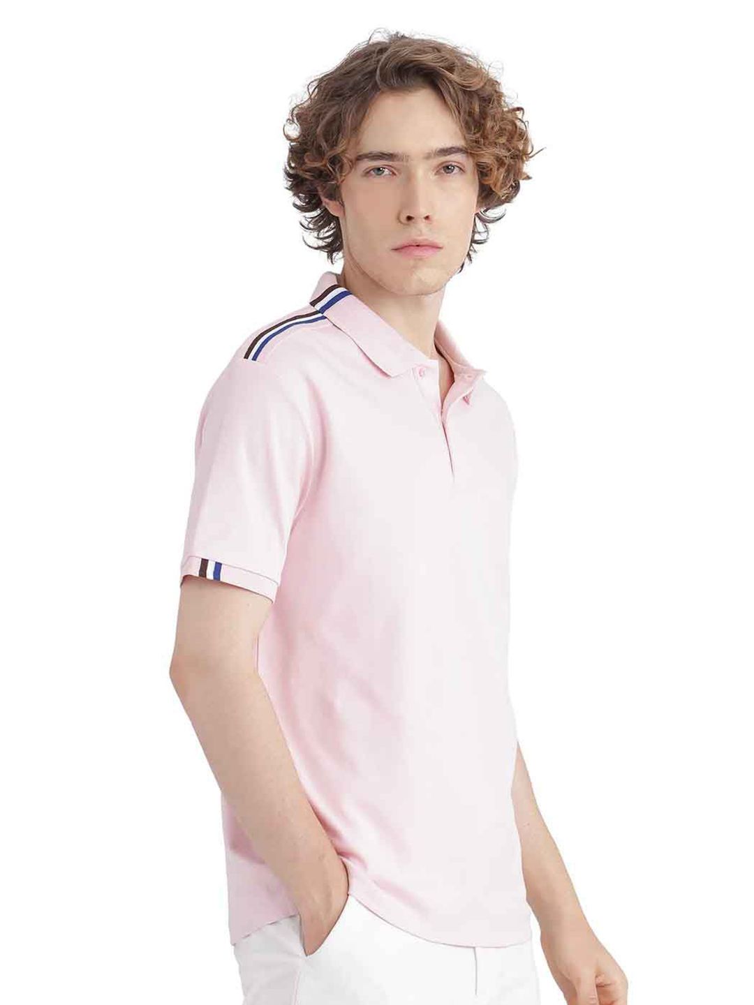 RARE RABBIT Men Polo Collar Applique T-shirt
