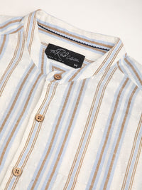 VASTRADO Men Classic Slim Fit Multi Stripes Opaque Striped Casual Shirt