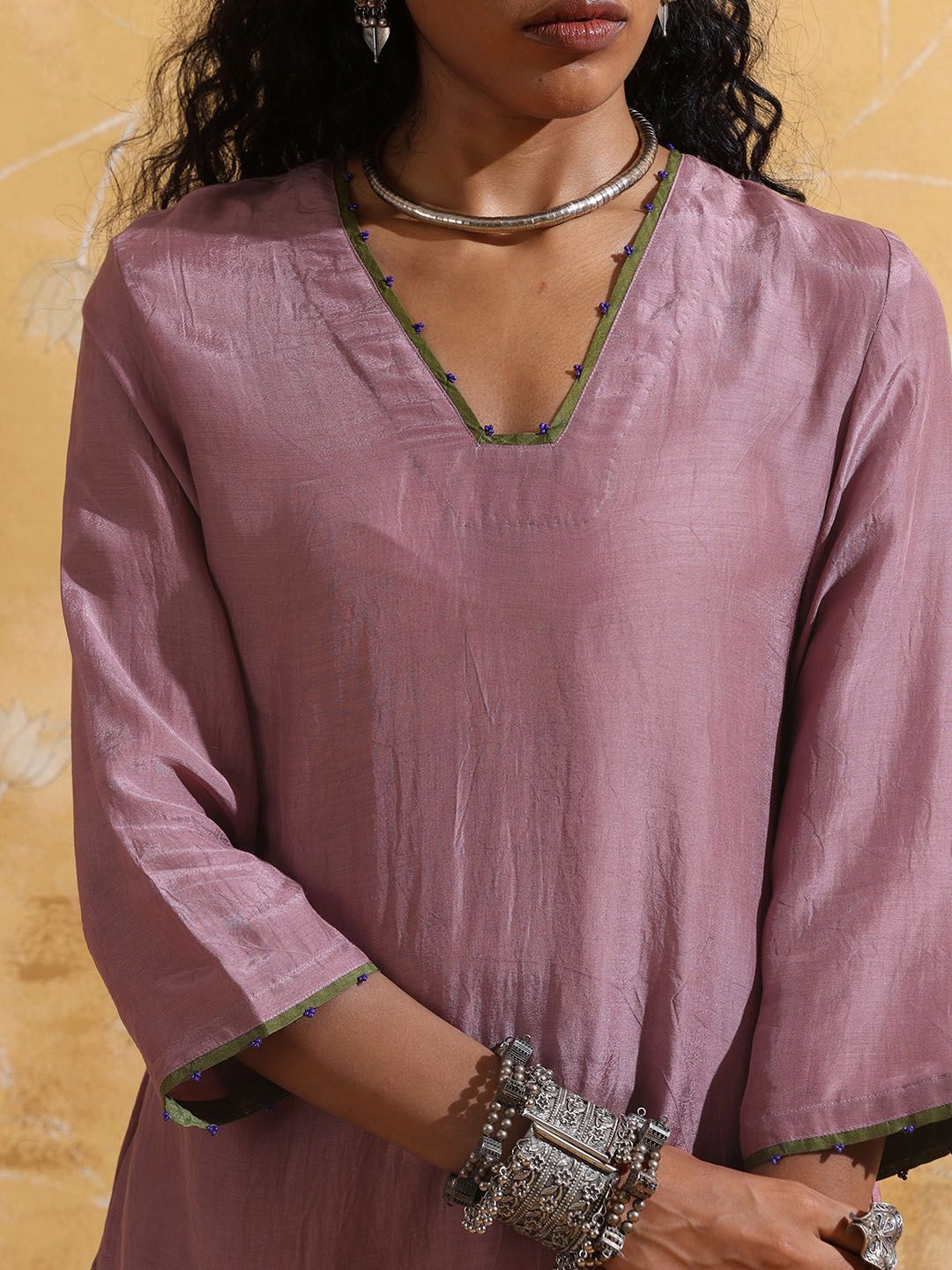 trueBrowns Muslin Silk Tunic With Trousers Co-Ords