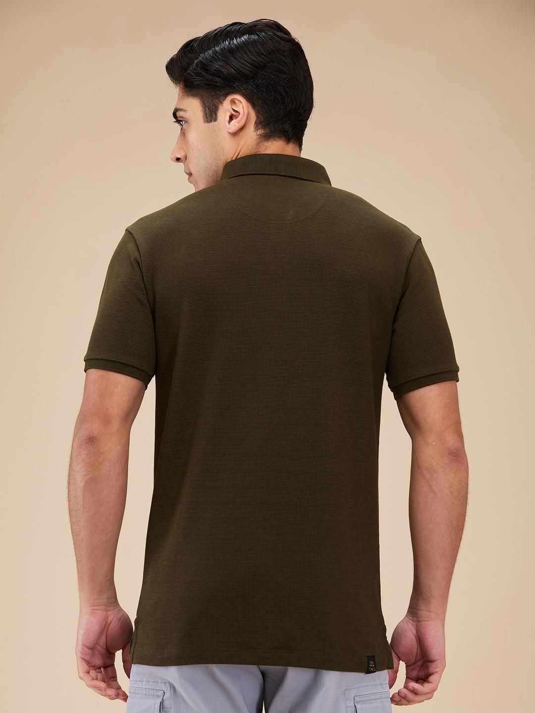 Being Human Men Self Design Polo Collar T-shirt