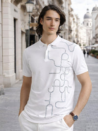 ADRO Men Printed Polo Collar T-shirt