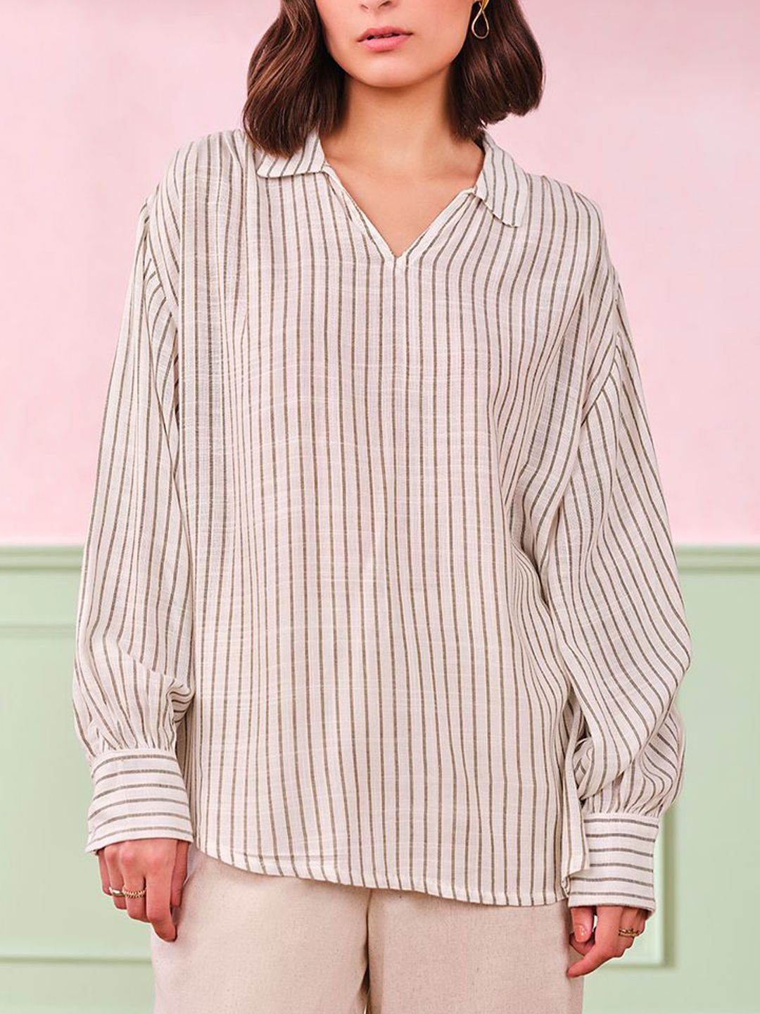 AND Striped Cotton Top
