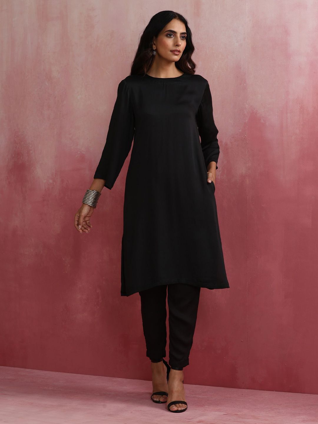 trueBrowns Round Neck Three Quarter Sleeve Tunic & Trouser Co-Ords