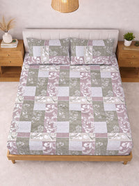 Myntra Elegant Homes Multicoloured Floral 300 TC King Bedsheet with 2 Pillow Covers