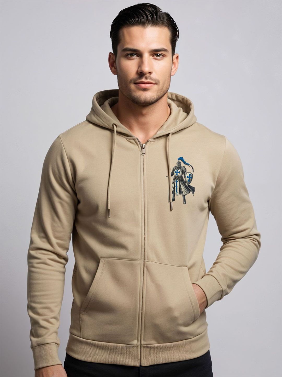 ADRO Men Printed Hooded Sweatshirt