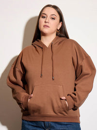 SASSAFRAS Curve Women Plus Size Hooded Pullover Sweatshirt