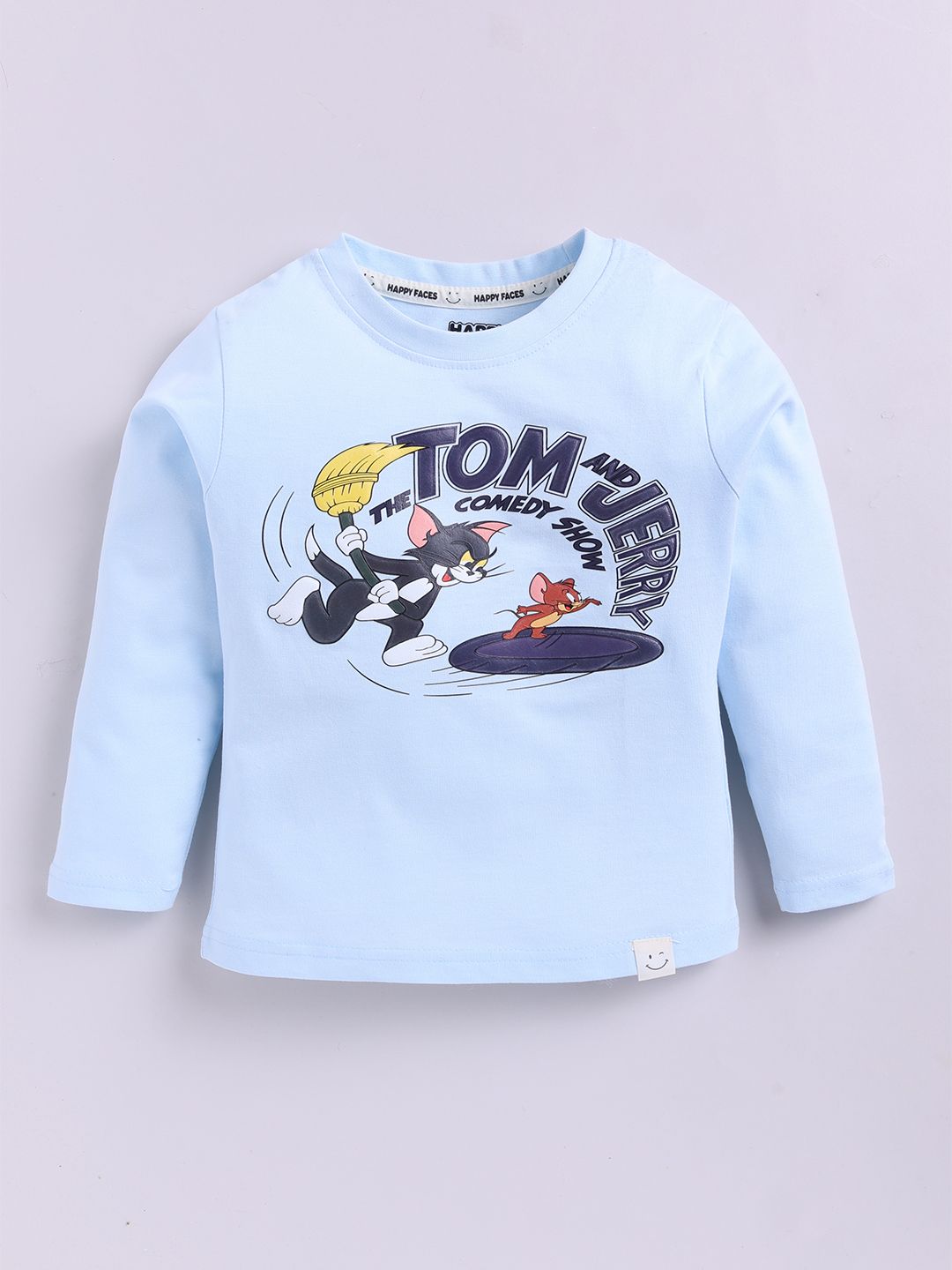 Happy Faces Boys Tom & Jerry Printed Pure Cotton T-shirt