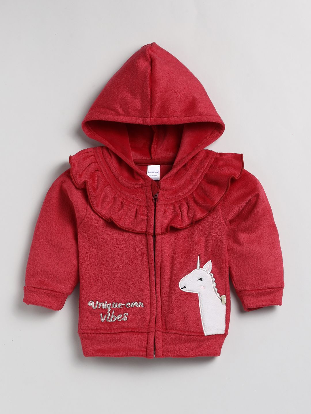 Moms Love Infant Girls Self Design Sweatshirt With Joggers