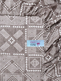 Myntra Elegant Homes Brown & White Geometric 300 TC Single Bedsheet with 1 Pillow Covers