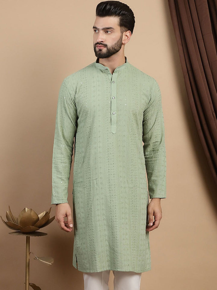 Anouk Mandarin Collar Lengan Panjang Cotton Kurta