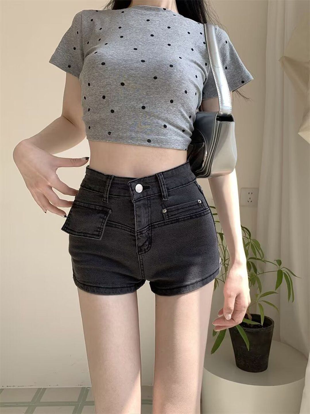 DressBerry Women Slim Fit High-Rise Hot Pants Shorts