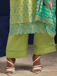 Indo Era Women Floral Embroidered Regular Thread Work Kurta with Trousers & With Dupatta