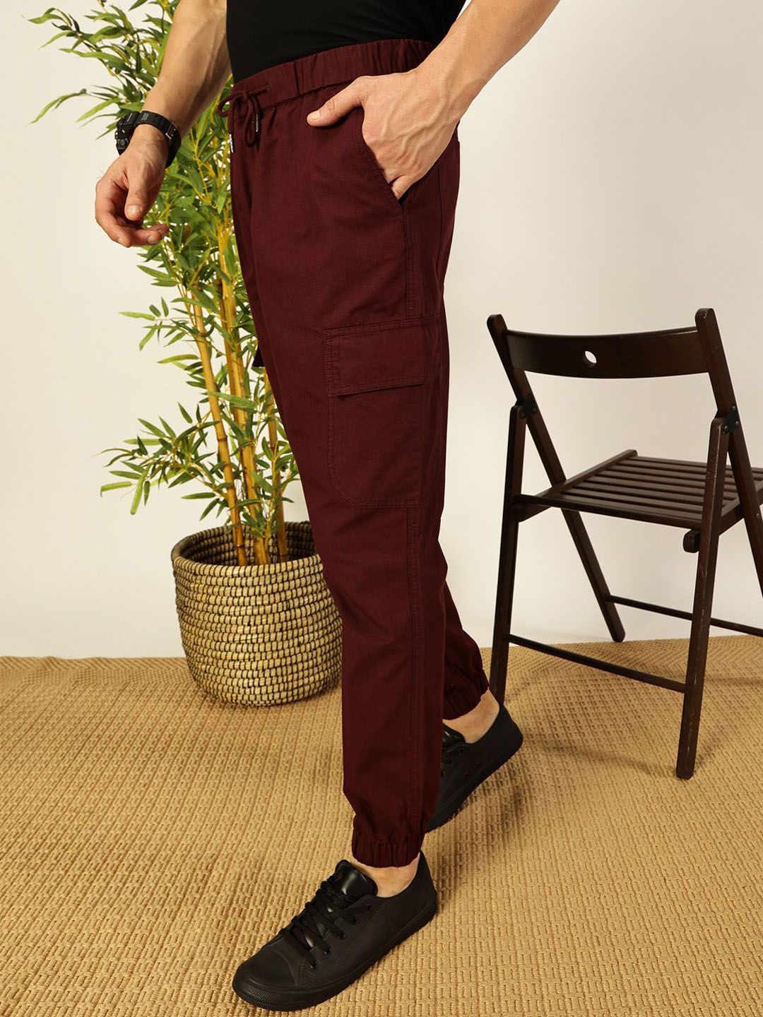 Thomas Scott Men Smart Slim Fit Cargos Trousers