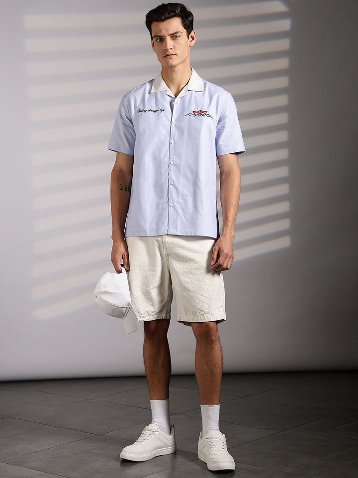Eszett Boat Oversized Cuban Collar Cotton Shirt