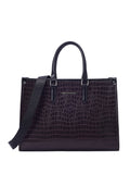 Lino Perros Croc Textured Structured Handheld Bag