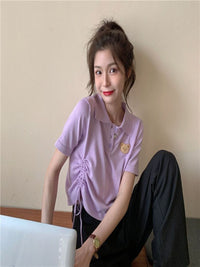 T-shirt tanaman kolar polo dressberry
