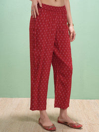 Vishudh Floral Printed Keyhole Neck Straight Kurta With Trousers & Dupatta