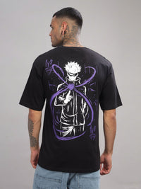 ADRO Lelaki Grafik Anime Bercetak T-Shirt Bersaiz Besar Kapas Leher Bulat