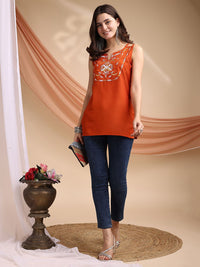 Kalini Motif Etnik Dihiasi Kurti Silk Kapas Kalini