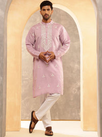 Anouk Men Floral Embroidered Regular Thread Work Kurta with Pyjamas