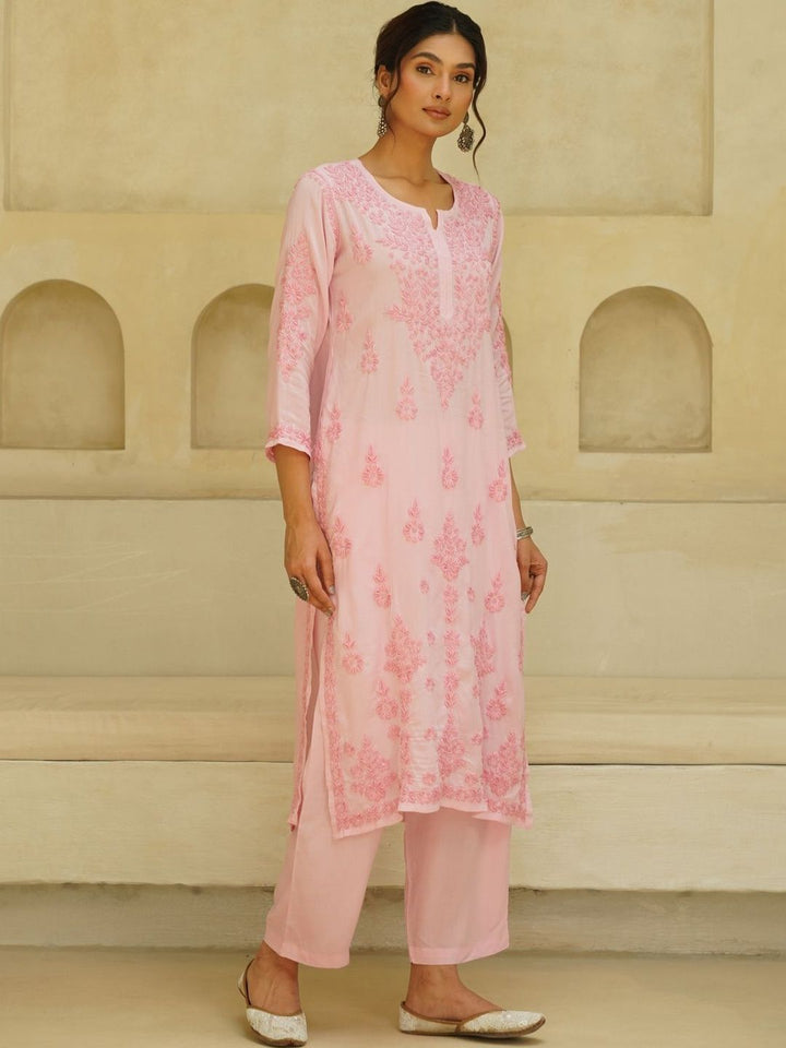 Kurta Sulam Benang Sulam Wanita Rumah Chikankari