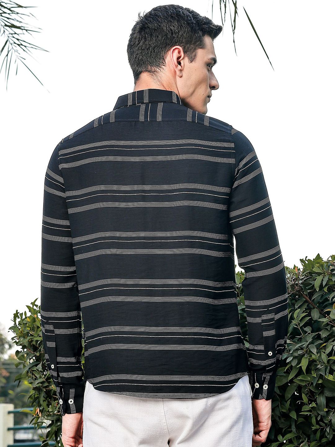 Thomas Scott Men Premium Slim Fit Striped Casual Shirt