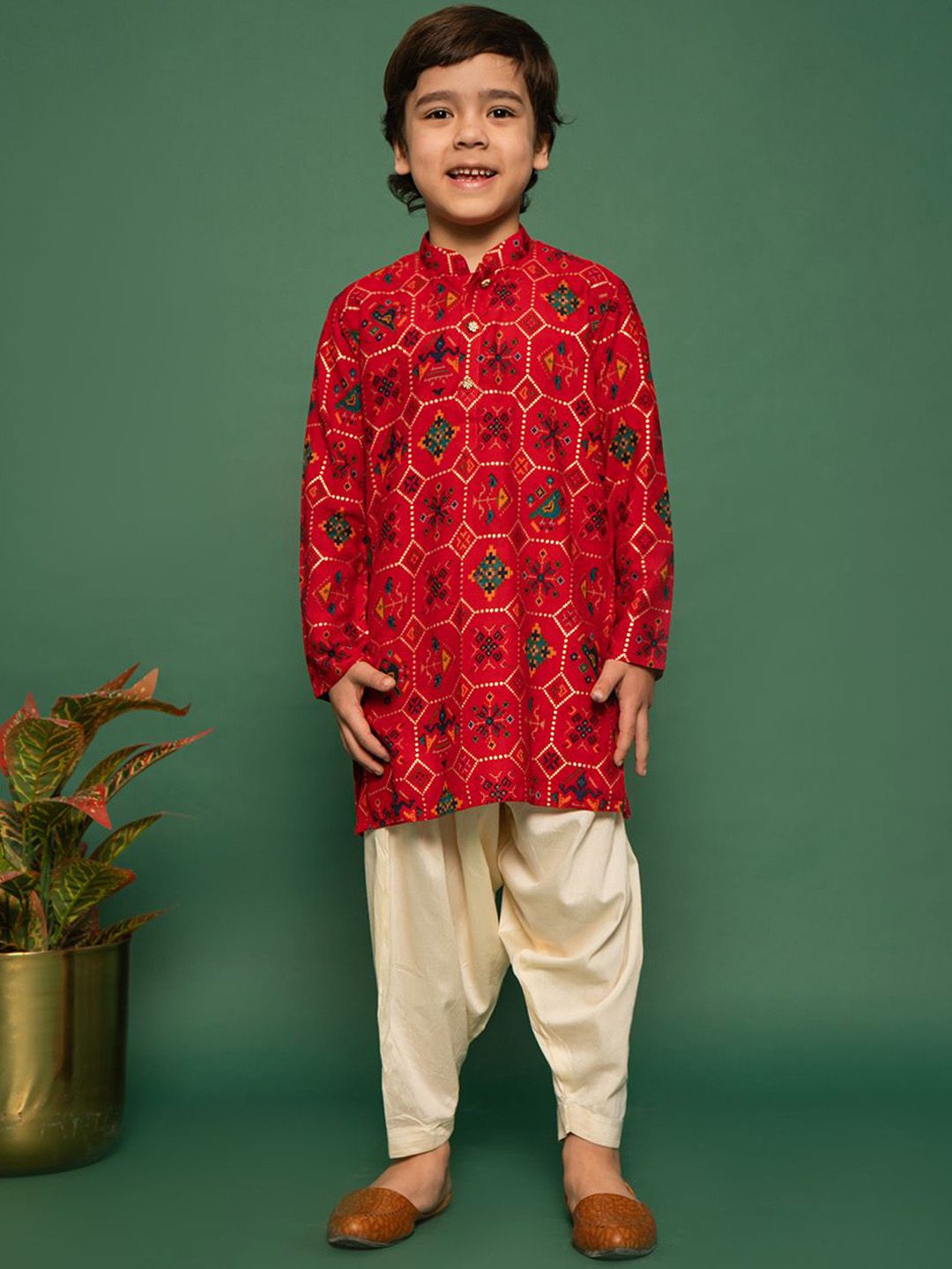 VASTRAMAY Boys Printed Regular Kurta with Patiala