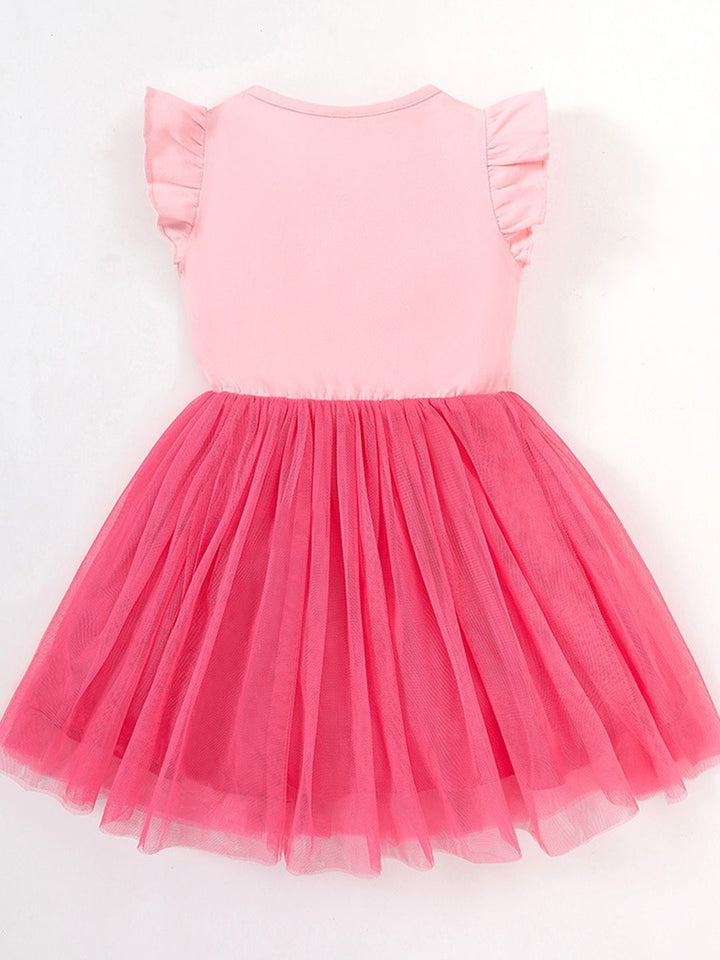YK Girls Solid Blouson Dress