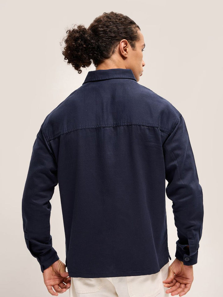 THE BEAR HOUSE Men Solid Spread Collar Oversized Shirt
