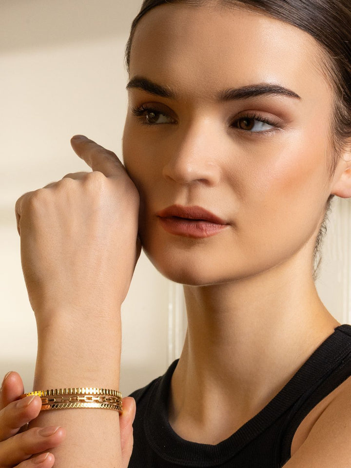 VOGUE PANASH Women Brass Gold-Plated Bangle-Style Bracelet