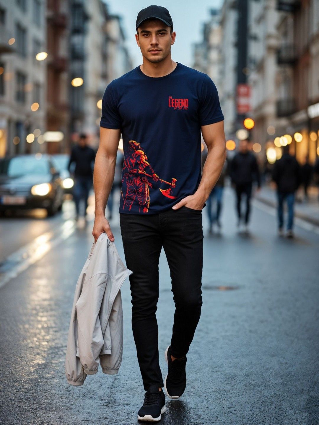 ADRO Men Cotton Printed T-shirt