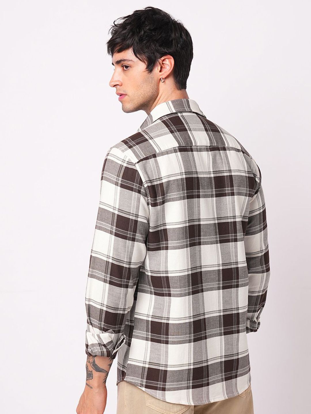 VASTRADO Classic Tartan Checked Slim Fit Pure Cotton Shirt