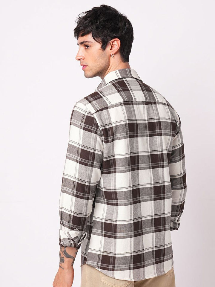 VASTRADO Classic Tartan Checked Slim Fit Pure Cotton Shirt