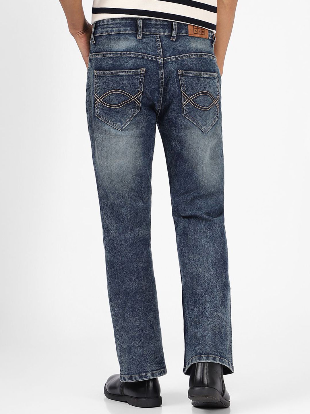 Urbano Fashion Men Bootcut Heavy Fade Stretchable Jeans