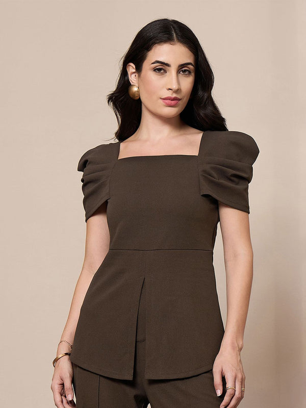 Sassafras worklyf puff sleeve peplum atas