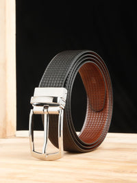 Teakwood Leathers Men Textured Leather Reversible Formal Belt