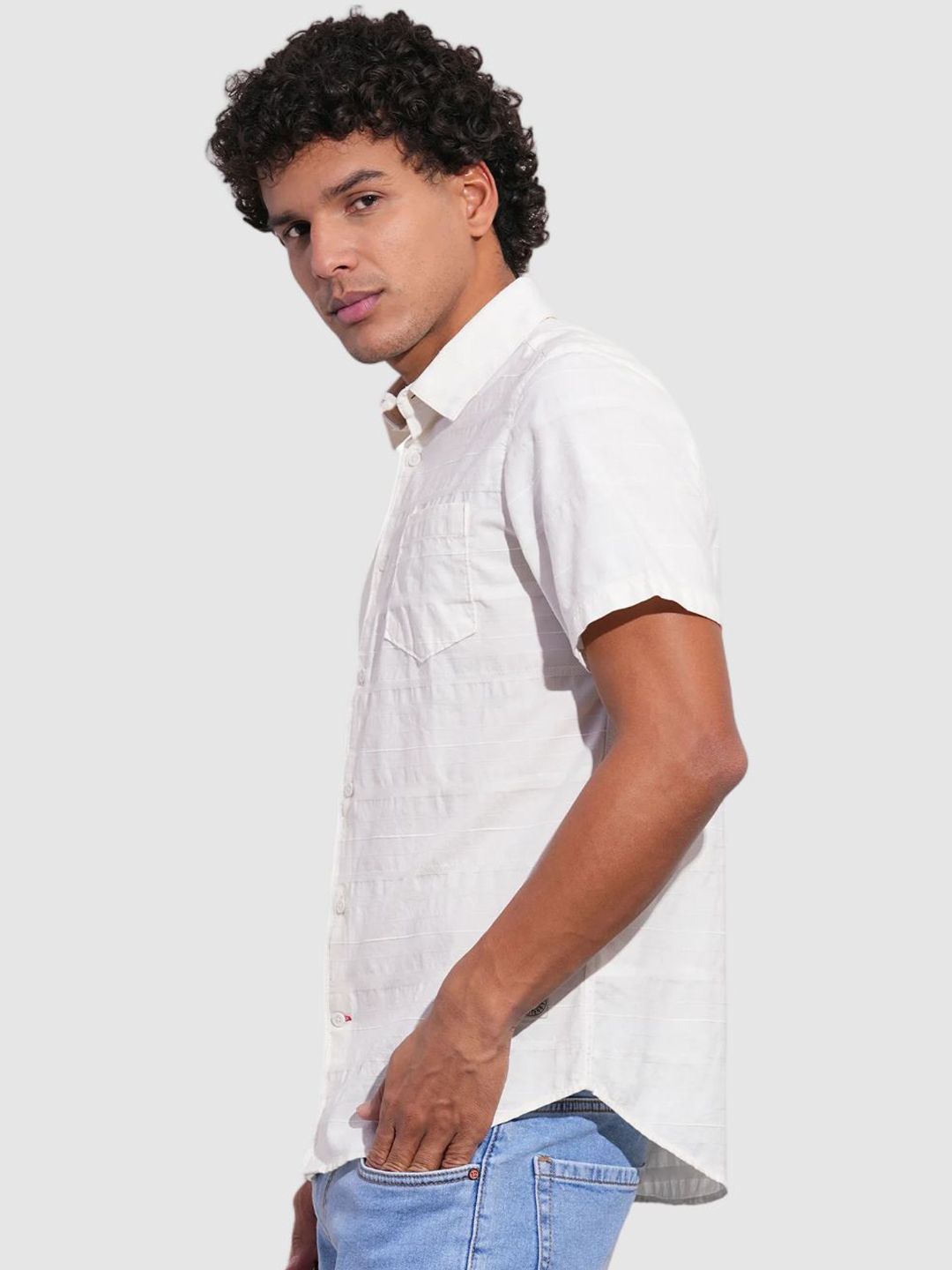 Being Human Men Classic Slim Fit Horizontal Stripes Opaque Striped Casual Shirt