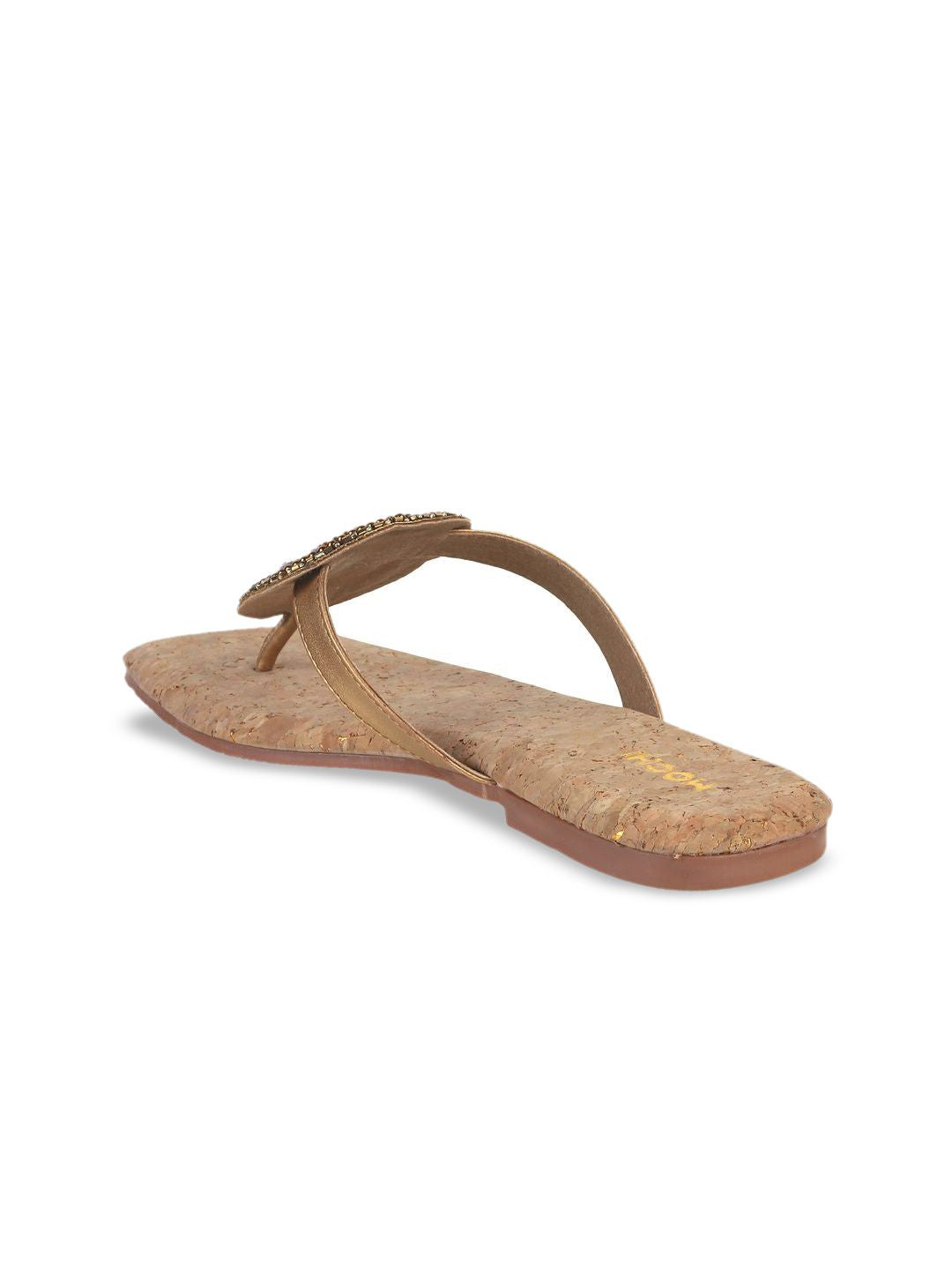 Mochi Women Embroidered Open-Toe Flats