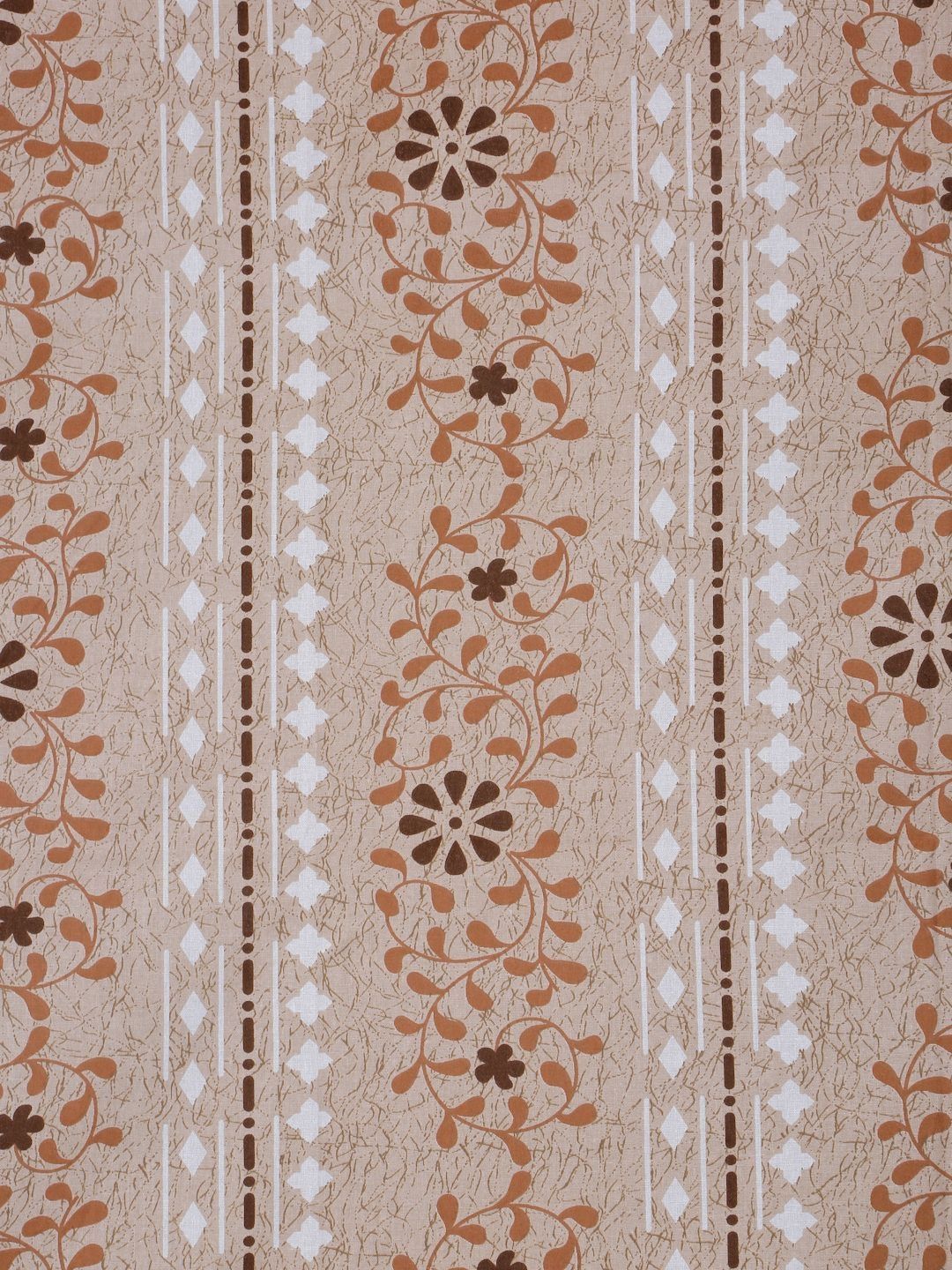 Myntra Elegant Homes Beige & White Floral 400 TC King Bedsheet with 2 Pillow Covers