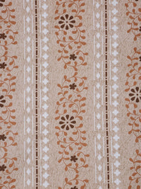 Myntra Elegant Homes Beige & White Floral 400 TC King Bedsheet with 2 Pillow Covers