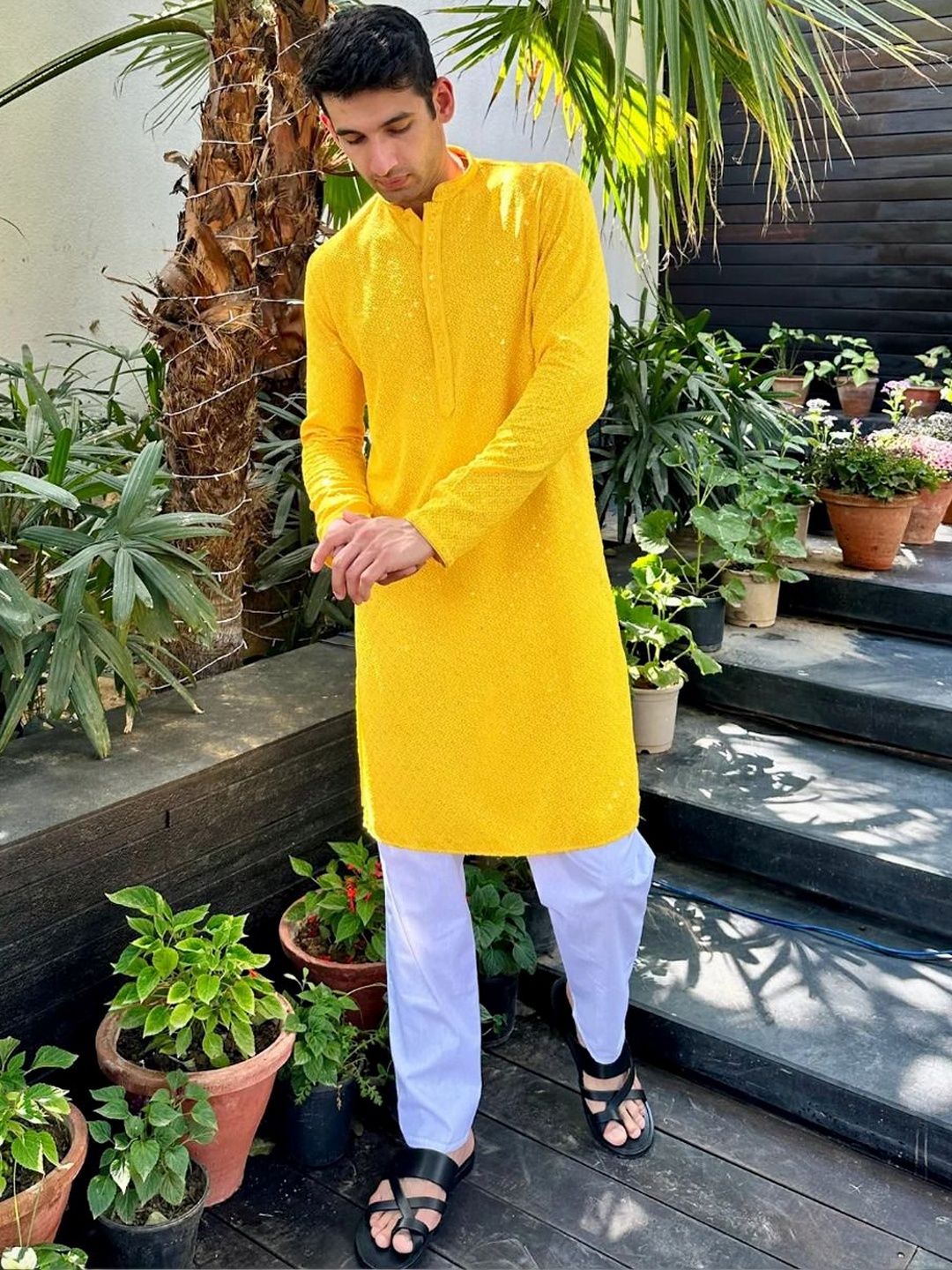 Kurta Sulam Lelaki Chikankari