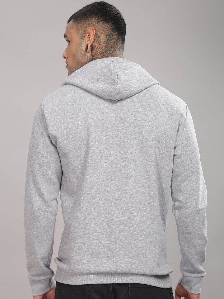 ADRO Men Typography Printed Hooded Pullover Sweatshirt