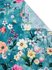 KLOTTHE Blue & Yellow Printed 300 TC Double Bedsheet With 2 Pillow Covers- 2.5 m x 2.25 m
