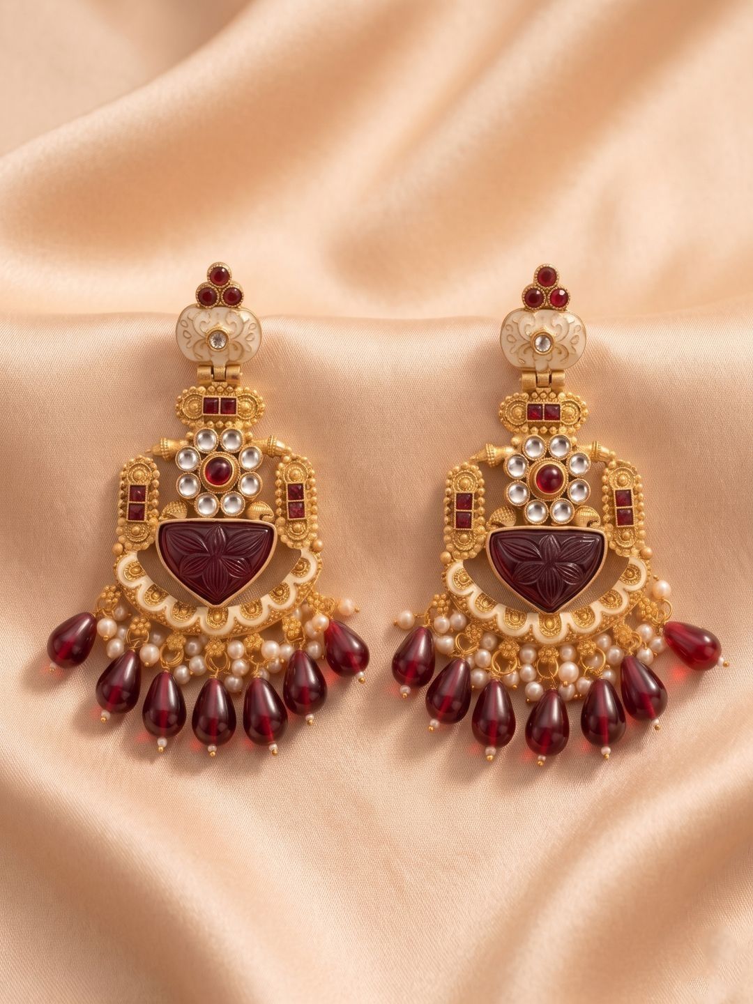 PANASH Teardrop Shaped Drop Earrings