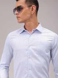 The Indian Garage Co. X Luxe Men Cutaway Collar Checked Slim Fit Formal Shirt
